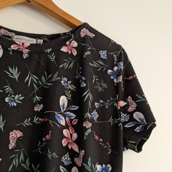 Heylo Fashion Black Floral Short Sleeve Dress Size XXL - Picture 6 of 8
